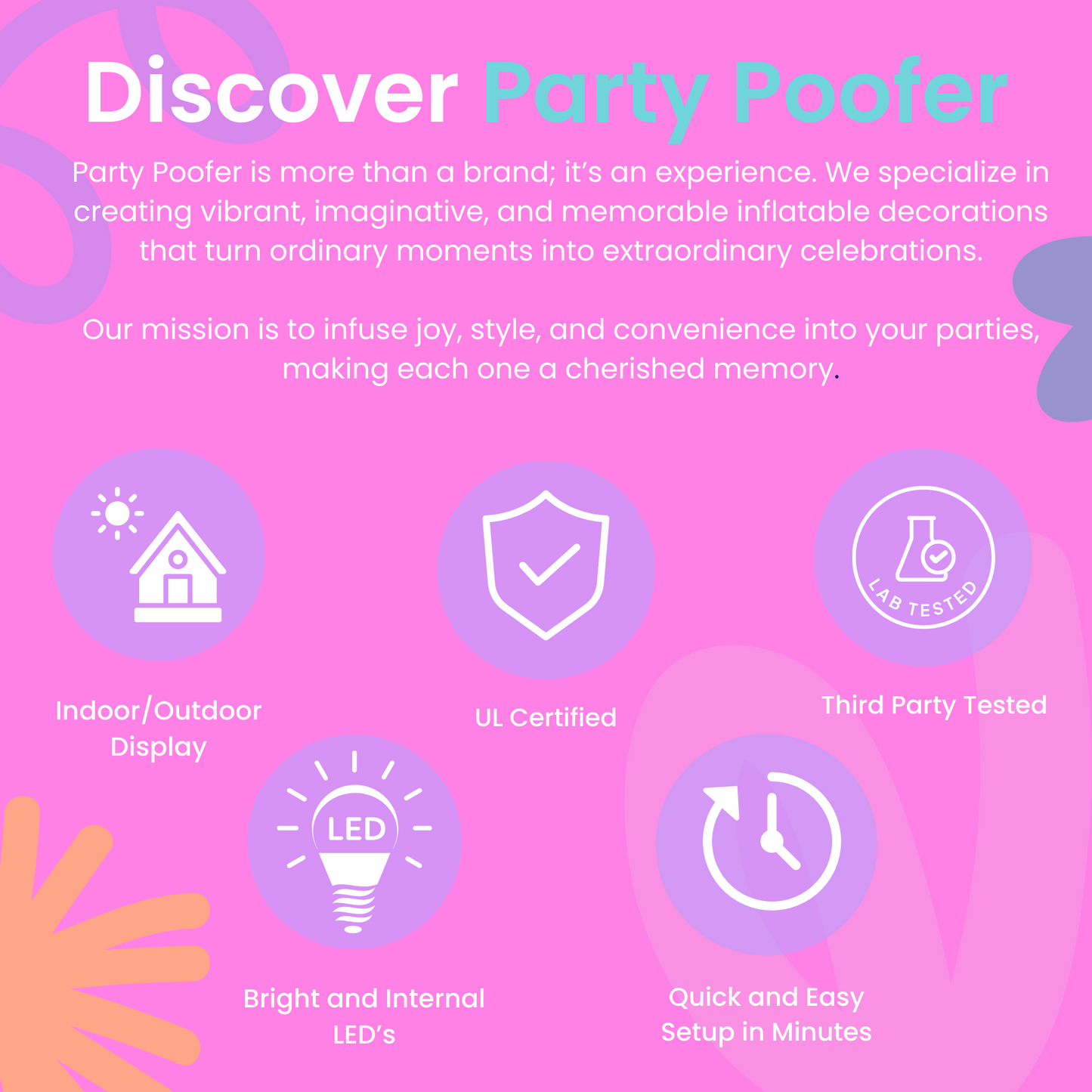 Discover Party Poofer Claims Pink Champagne