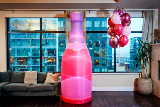 blow up champagne bottle