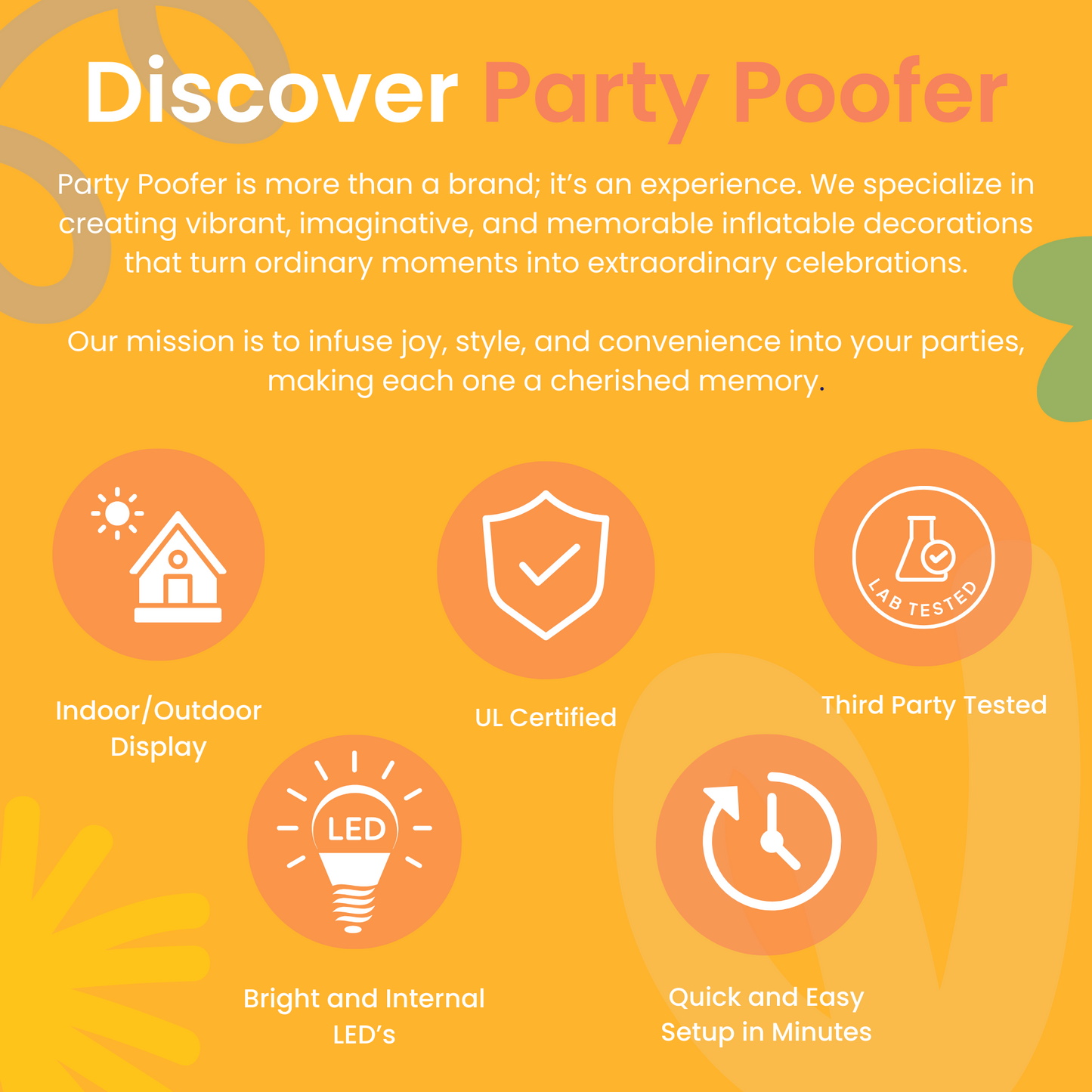 Discover Party Poofer Black Champagne Blow-Up Party Decorations Claims