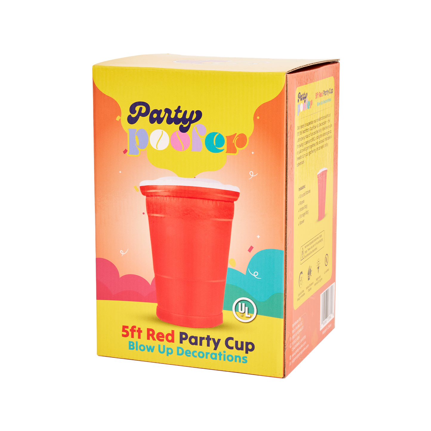 5ft Tall Red Party Cup Blow Up Decoration Box Packaging