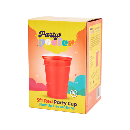 5ft Tall Red Party Cup Blow Up Decoration Box Packaging